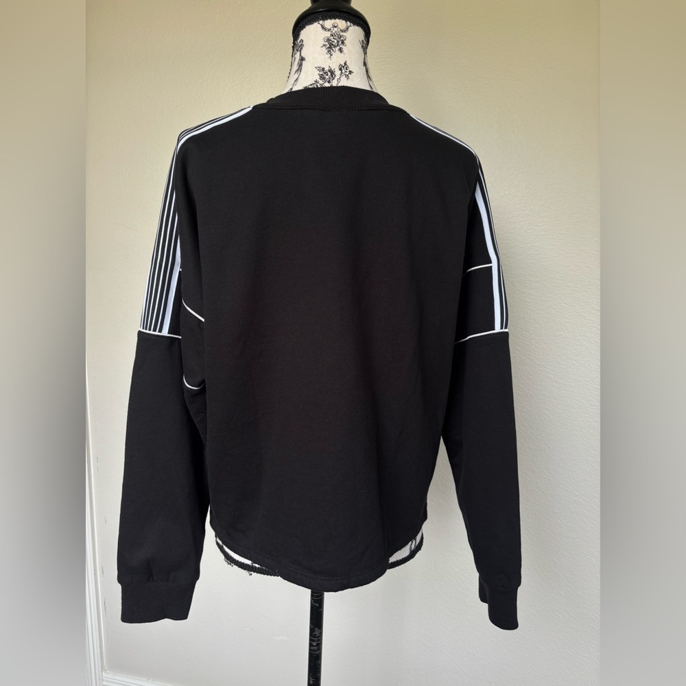 Self Esteem Black Crewneck with White Shoulder Stripes - Picture 5 of 9